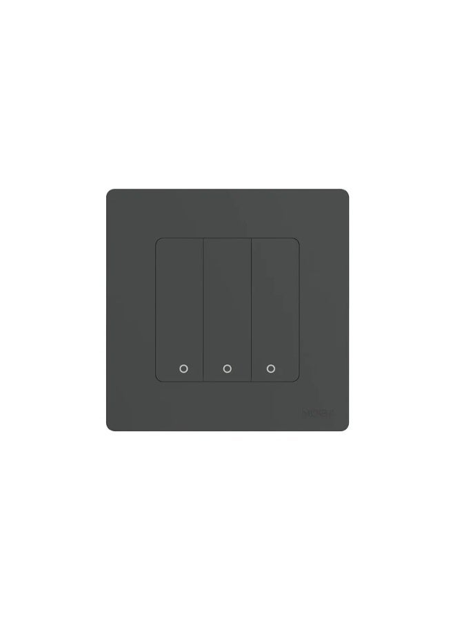 MOES Title: MOES Star Ring Smart Scene Switch – 3 Gang ZigBee Wireless Wall Remote, No Wiring, Tuya/Smart Life App Control, Battery Powered (Gray) - Image 1