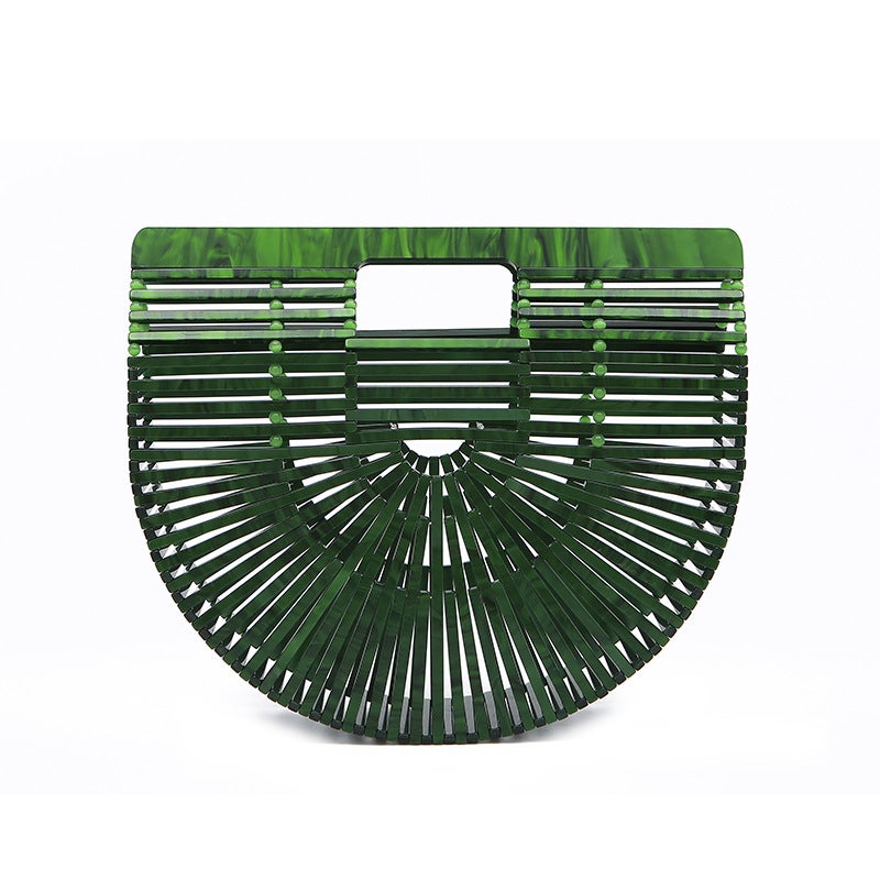 New Acrylic Evening Bag Hand-Knitted Creative Women'S Basket Hand-Twisted Bag Striped Hand-Held Banquet Bag Handbag Women - Image 2