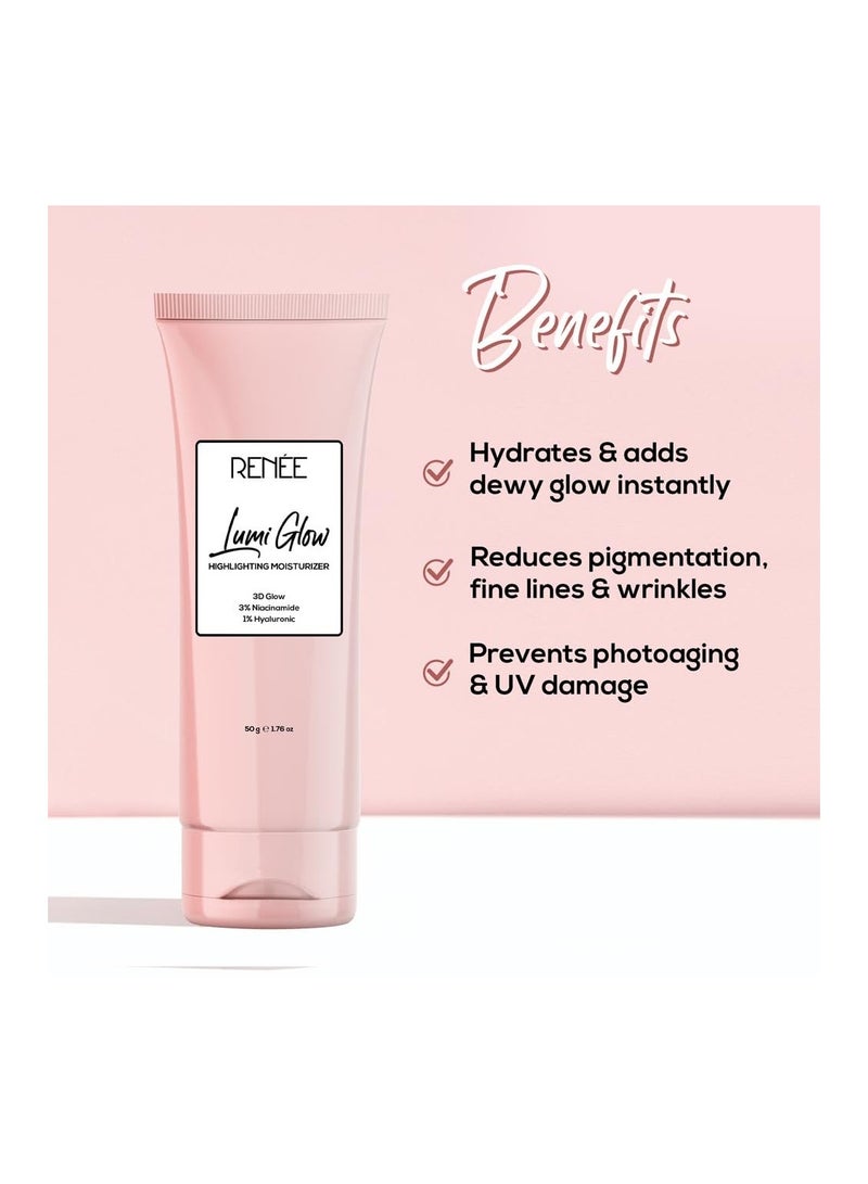 رينيه مرطب لومي جلو لتسليط الضوء، غني بـ 3% نياسيناميد و1% حمض الهيالورونيك، يمنع - 50 جم - Image 5