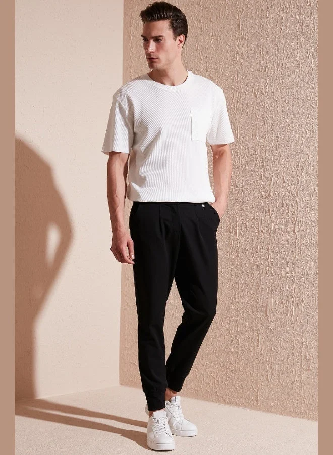 بوراتي تي شيرت رجالي قطن بياقة دائرية وقصة كاجوال وجيب واحد من بوراتي