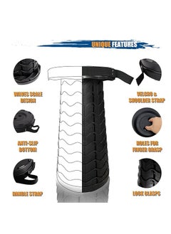 LEMBOSE LEMBOSE Adjustable Folding Stool Portable Retractable Telescoping Stool Collapsible Seat Lightweight and Sturdy Suitable for Camping Fishing Hiking Travel  - Image 5