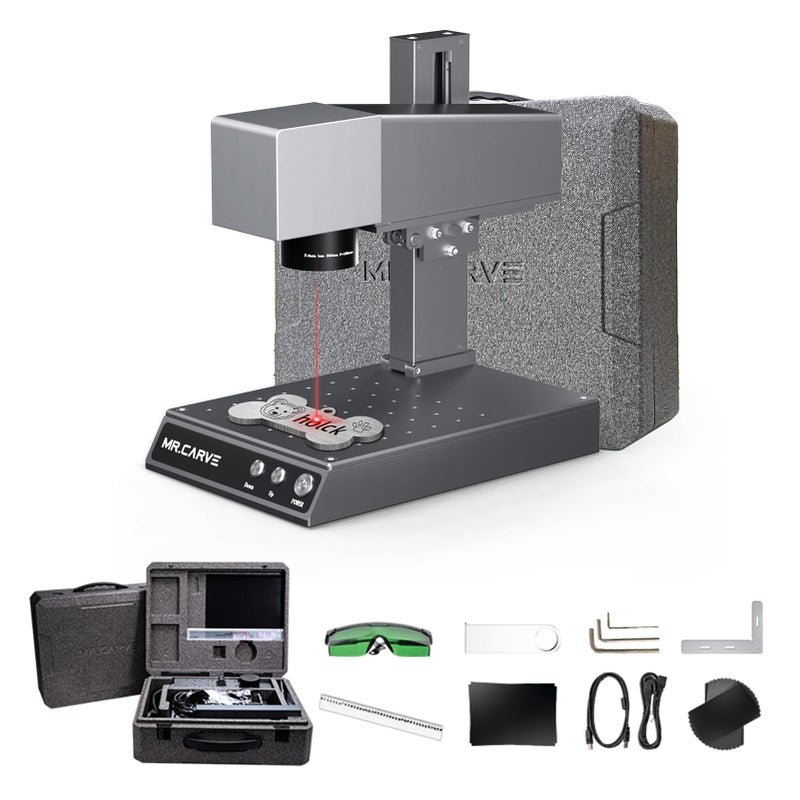 MR Carve M1 Pro Engraver Desk Marking Engraving Carving Marker Machine Support APP Control High Speed for AllMetals Jewelry s Suitable for Home DIY Logo Printer Industrial Batch