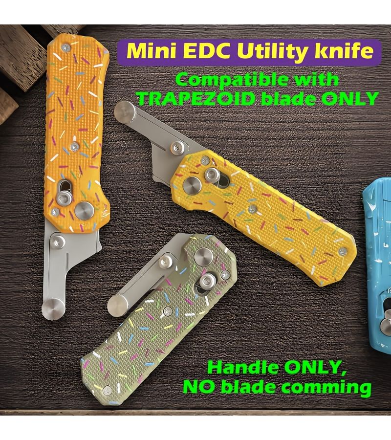 Orange Multi-Functional Folding Utility Knife Handle with Back Clip for Easy Portability - Image 1