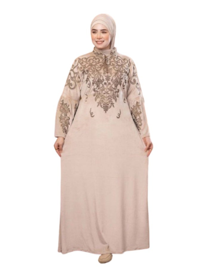 عباية حريمي شتوية قطيفة مطرزة – مناسبة للاستقبال والخروج - Image 1