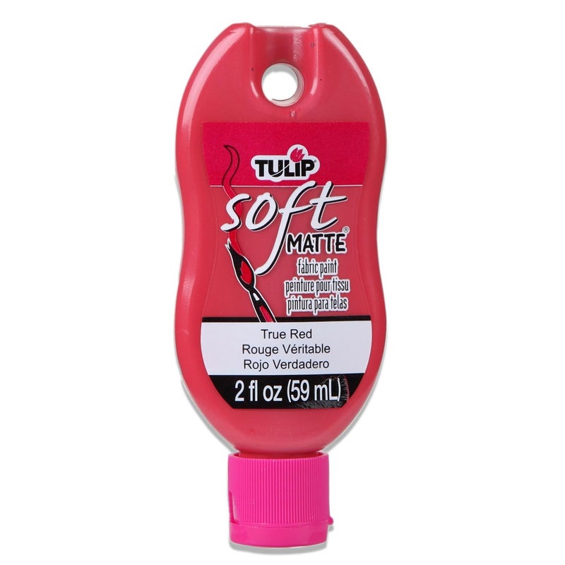 Tulip Soft Fabric Paint Washable Stays Soft and Flexible Permanent Paint for Light and Dark Fabrics 2 fl oz True Red