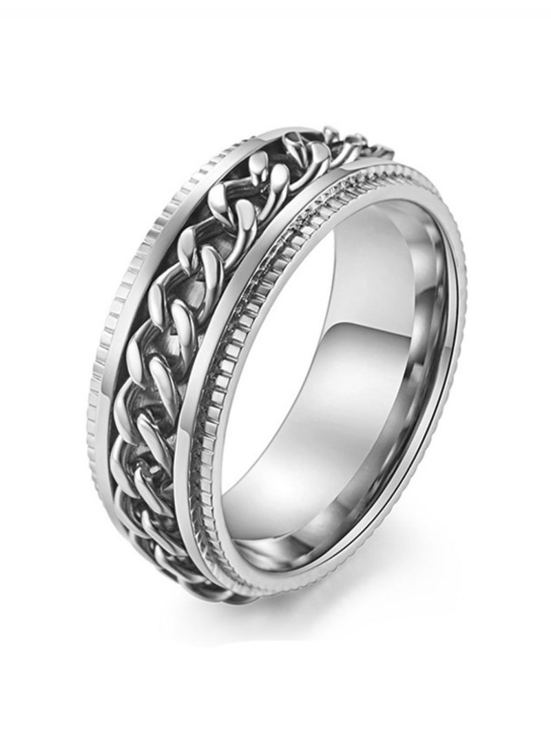 316Titanium Steel Ring,Stainless durable chain Steel Ring for Men Boy Women Girl - Image 1
