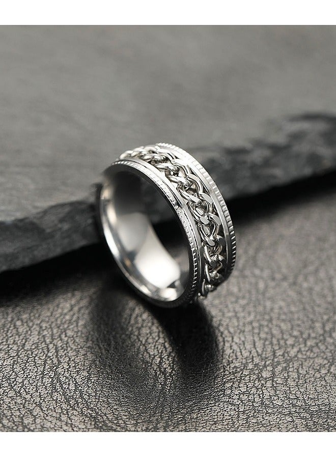 316Titanium Steel Ring,Stainless durable chain Steel Ring for Men Boy Women Girl - Image 3