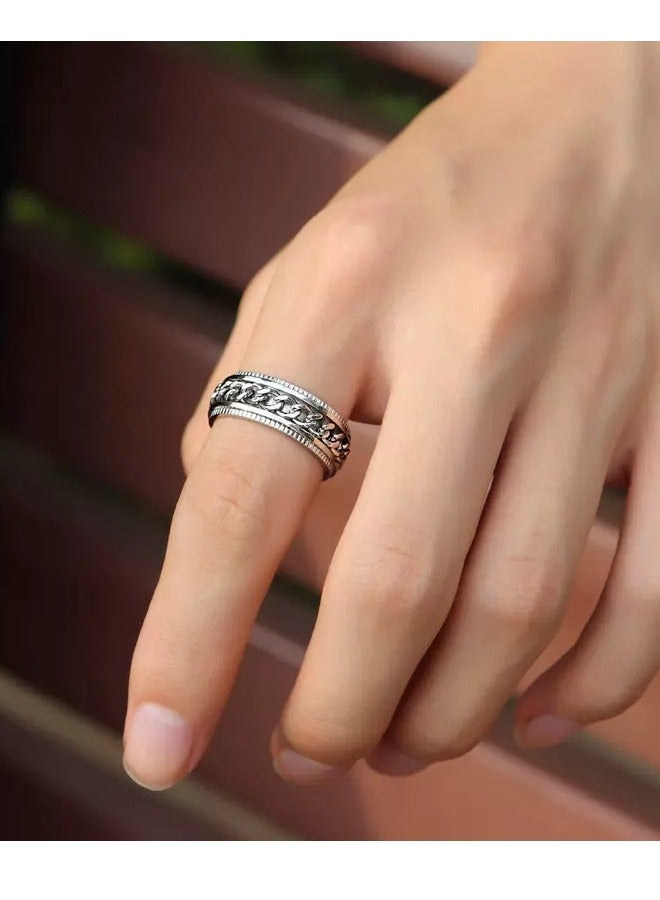 316Titanium Steel Ring,Stainless durable chain Steel Ring for Men Boy Women Girl - Image 2