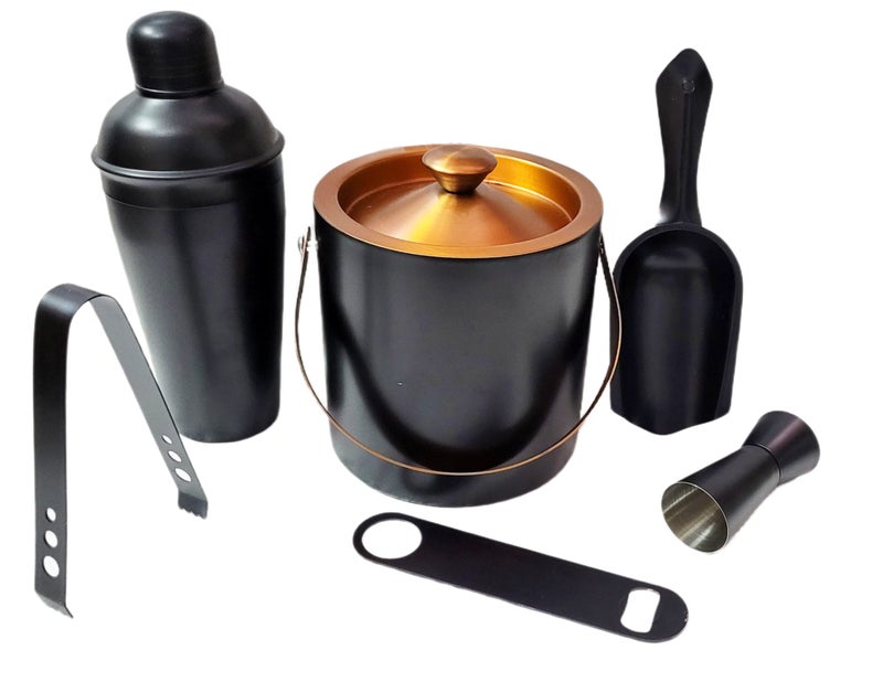 Proniks Ice Bucket (1.5Liter) with Ice Scope, Ice Tong,Opener,Peg Measure and with Cocktail Shaker (750ml) | Great bar Tools for Home bar Accessories, Mini bar, Wine Large (Medium) (Black) - Image 3