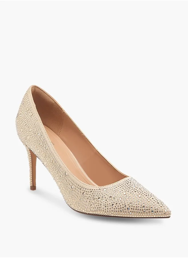 سيليست Women's Embellished Slip-On Pumps with Stiletto Heels