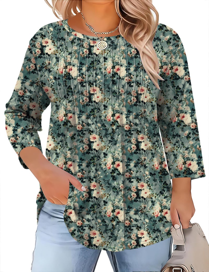 TFSDOD Plus Size Womens T Shirts Womens Plus Size Tops Women Spring Clothing Boho Tops for Women Summer Fashion - Image 1