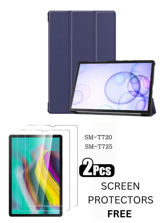 SHOPI Case Galaxy Tab A 10.1inch Tablet SM-T510 SM-T515 SM-T517 Protective Stand Case Hard Shell Cover for 10.1 Inch Samsung Tab A Tablet (BLUE) With 2 FREE Screen Protectors