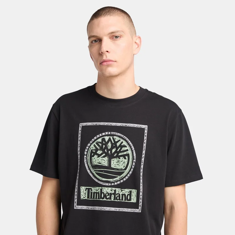Timberland Men's Front Seasonal Stack Logo T-Shirt