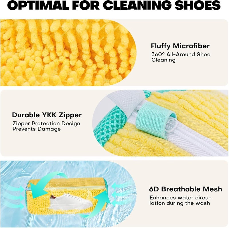 BWOGUE 1Pc Shoe Washing Machine Bag, Laundry Bag with Zip, Shoes Bags for Washing Machine, Clothes Bag, Sneaker Cleaning Laundry Chappal for Washer Dryer - Image 3