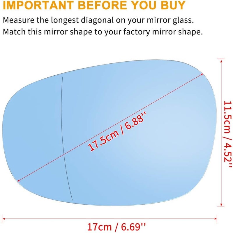 Wivplex Heated Side Mirror Glass for BMW 128i 328i M3 (2001-2010) - Image 2
