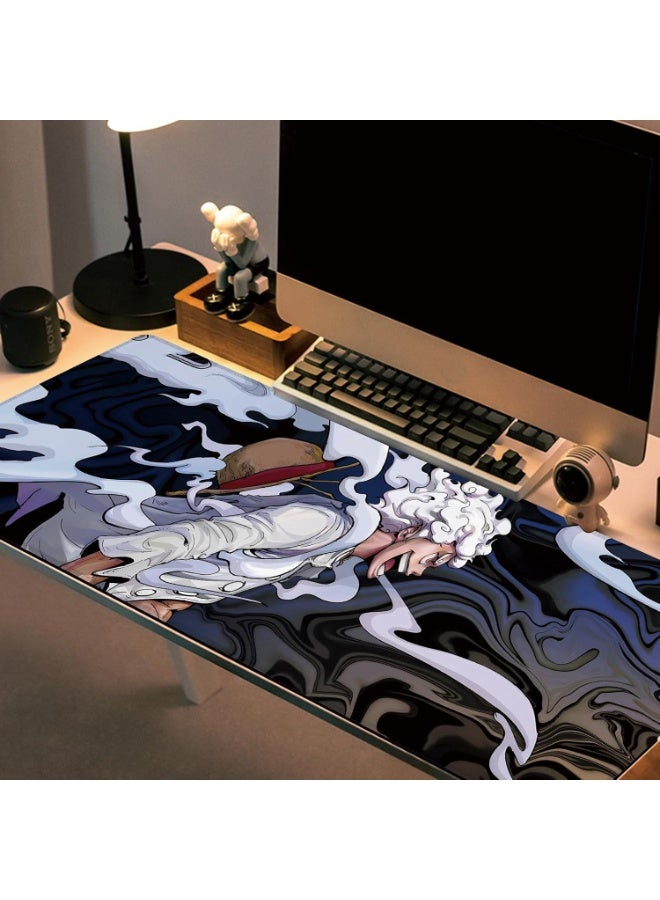 Anime Mouse Pad Gear 5 Luffy Hd Print One Piece Non-Slip Base And Stitched Edge Large Gaming For Desk 35.5 X 15.7Inch - Image 5