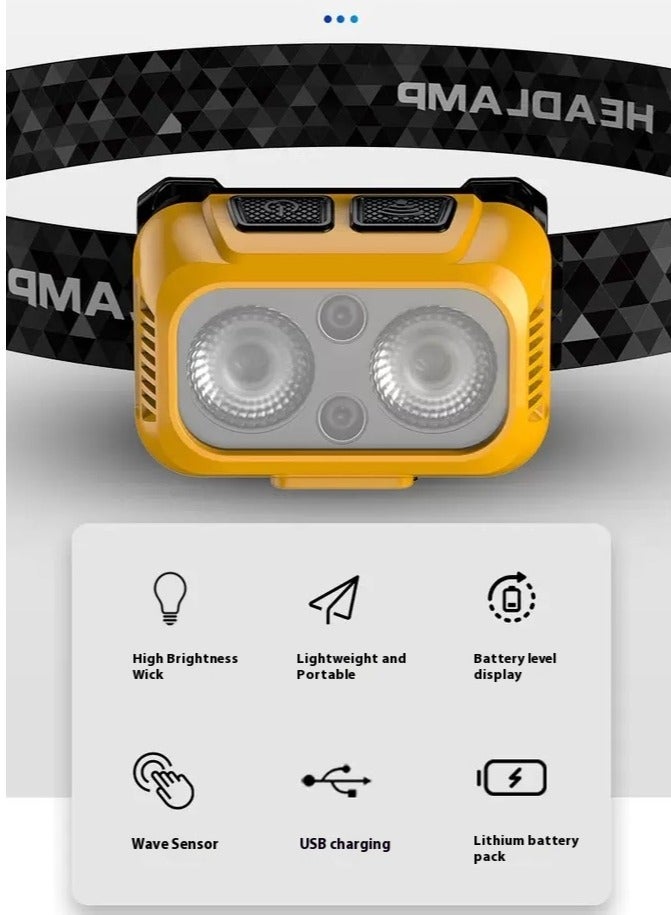 Multifunctional Waterproof LED Headlamp USB Rechargeable Headlight Head Torch Head Lamp - Image 3