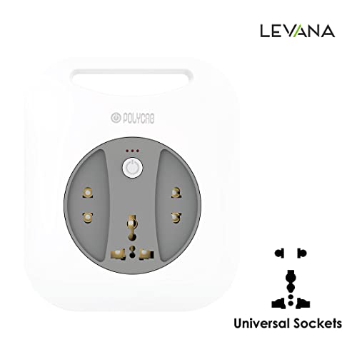 Polycab 6A 2 PIN G-Square Flex Box with 4 Meter Power Cord For Home & Office Use With Surge Protection Socket For Computer & Laptop (White) - Image 4