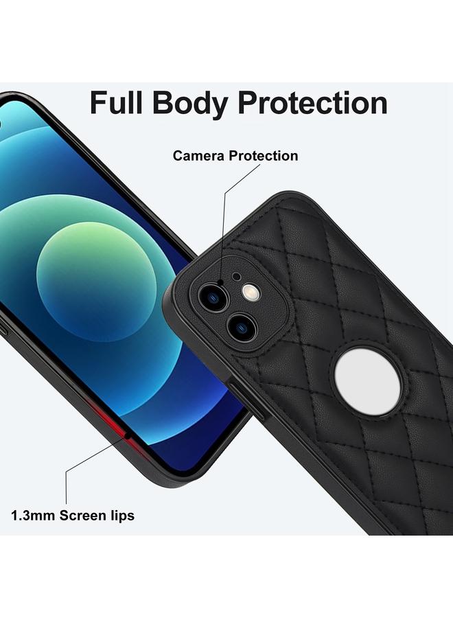 زبون حافظة لهاتف iPhone 12 مع غطاء خلفي من الجلد المعيني - Image 3