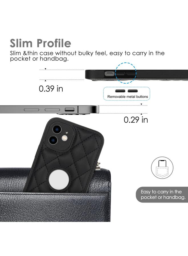 زبون حافظة لهاتف iPhone 12 مع غطاء خلفي من الجلد المعيني - Image 4