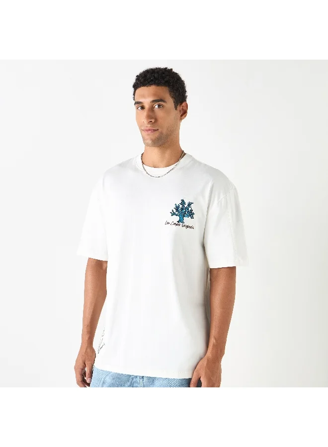 Lee Cooper Lee Cooper Embroidered Relaxed Fit T-shirt with Crew Neck