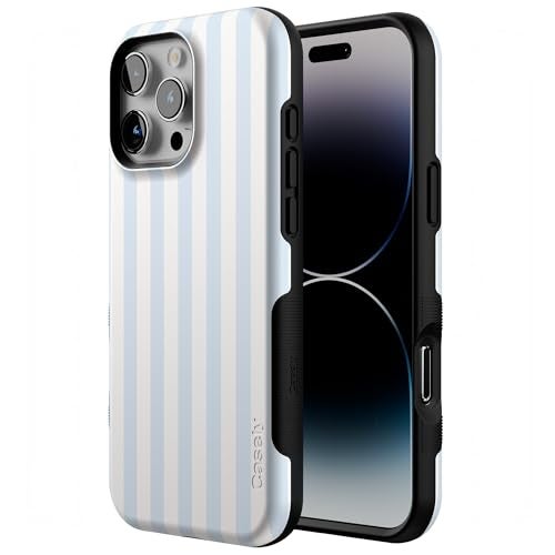 Casely iPhone 16 Pro Max Case | Blue Stripes | Sunday Best | Compatible with MagSafe | Bold Protective Design - Image 2