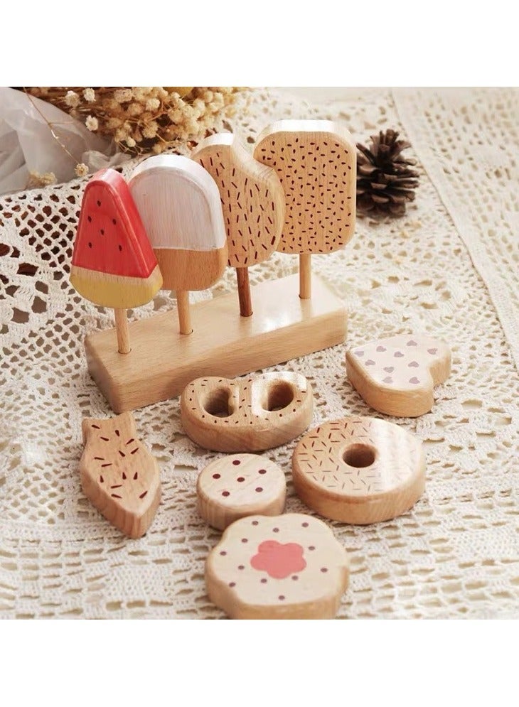 general Beech Popsicles Ice Cream Doughnuts Ice Cream Lollipopsicles Eggs Cuts Chelles Kitchens Plays Wooden Toys Gifts - Image 2