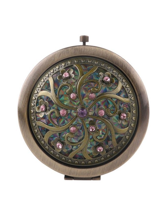 Tinksky Folding Pocket Mirror Round Compact Mirror Doublesided Makeup Mirror (Random Style) - Image 2