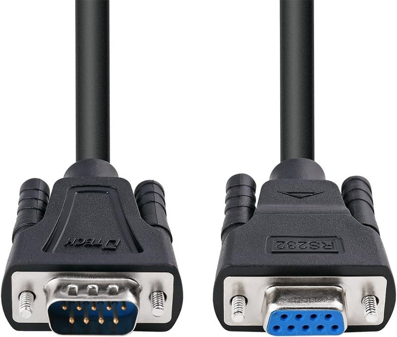 DTech 10ft COM Port Serial Cable Male to Female RS232 Extension 9 Pin Straight Through Cord (3 Meter, Black) - Image 3