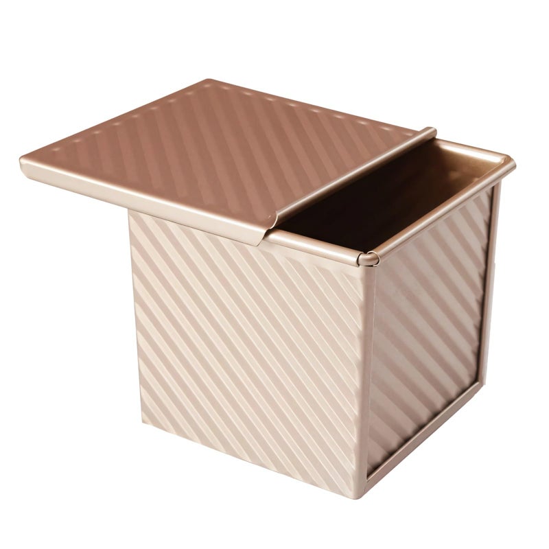 Gold Striped Nonstick Loaf Pan Lid Durable Carbon Steel For Homemade Bread Baking - Image 2