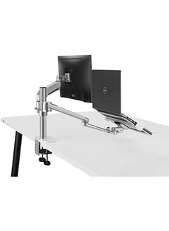 upergo Ol 3S Aluminum 2 In 1 Monitor Arm Laptop Stand And Mount For Gaming And Office Use 17" 32" Each Arm Upto 7 Kg Silver  - Image 2