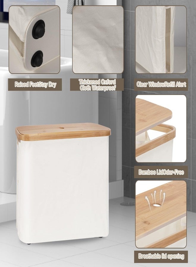 SOLY Slim Toilet Paper Storage Basket with Lid - Stackable & Foldable Organizer for 12 Mega Rolls, Waterproof Bathroom Storage, Beige - Image 3
