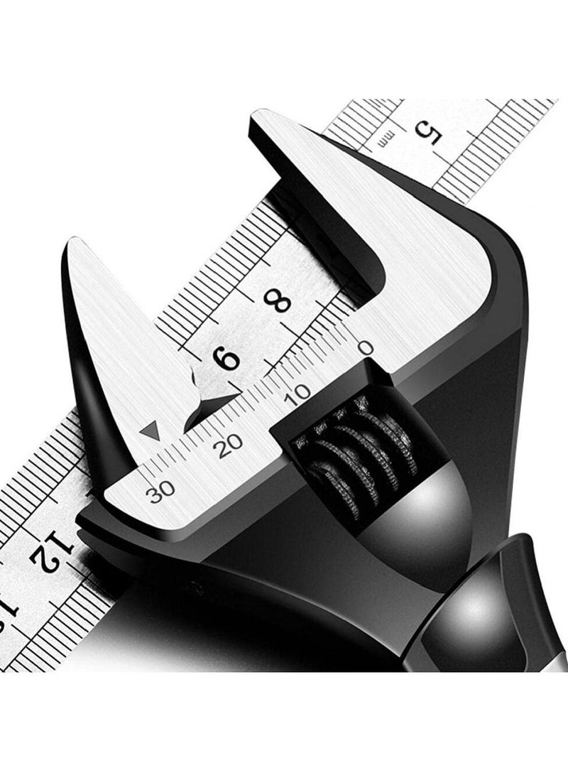 KASTWAVE Multifunction Adjustable Spanner with Scale, Large Opening Universal 6inch Pipe Bathroom Repair Hand Tools Home Essentials - Image 2