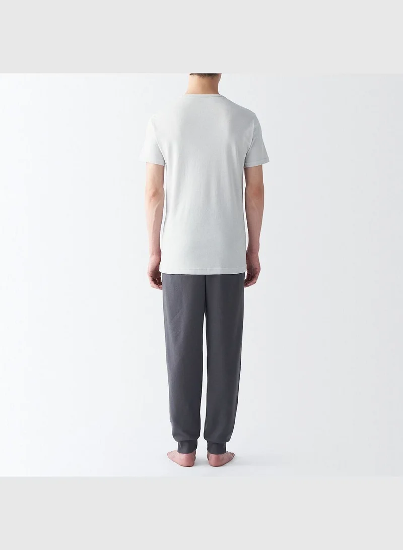 MUJI Moisture Wicking Cotton Crew Neck Short Sleeve T-Shirt