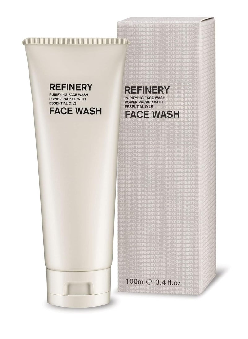 the refinery Aromatherapy Associates Refinery Face Wash. Bergamot and Spearmint Essential Oils. Balance, Purify and Deeply Cleanse Skin (3.4 fl oz) - Image 1