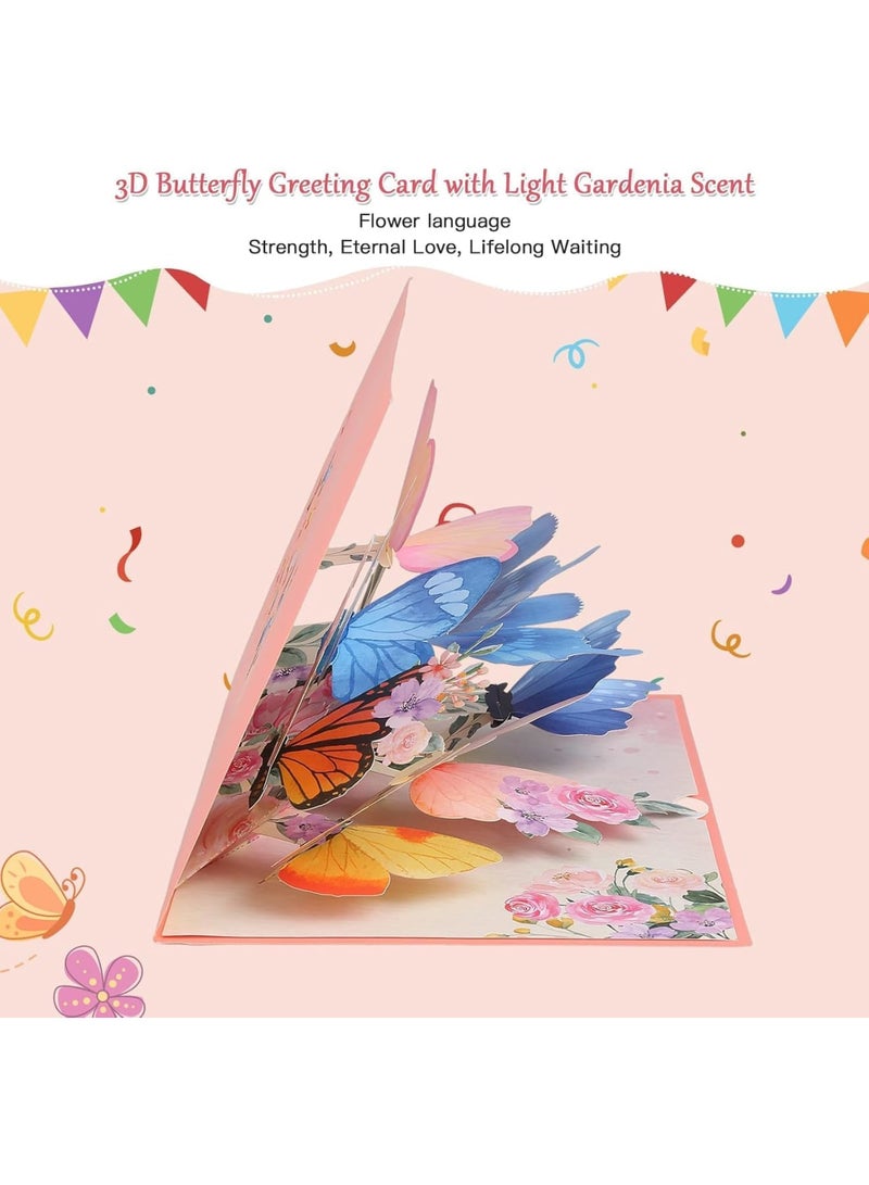 Zikra Pop Up Card - Butterfly and Flower 3D Greeting Card with Envelope for Any Occasion - Handmade Foldable Celebration Card for Birthday, Mother's Day, Anniversary, Valentine's Day - Image 3