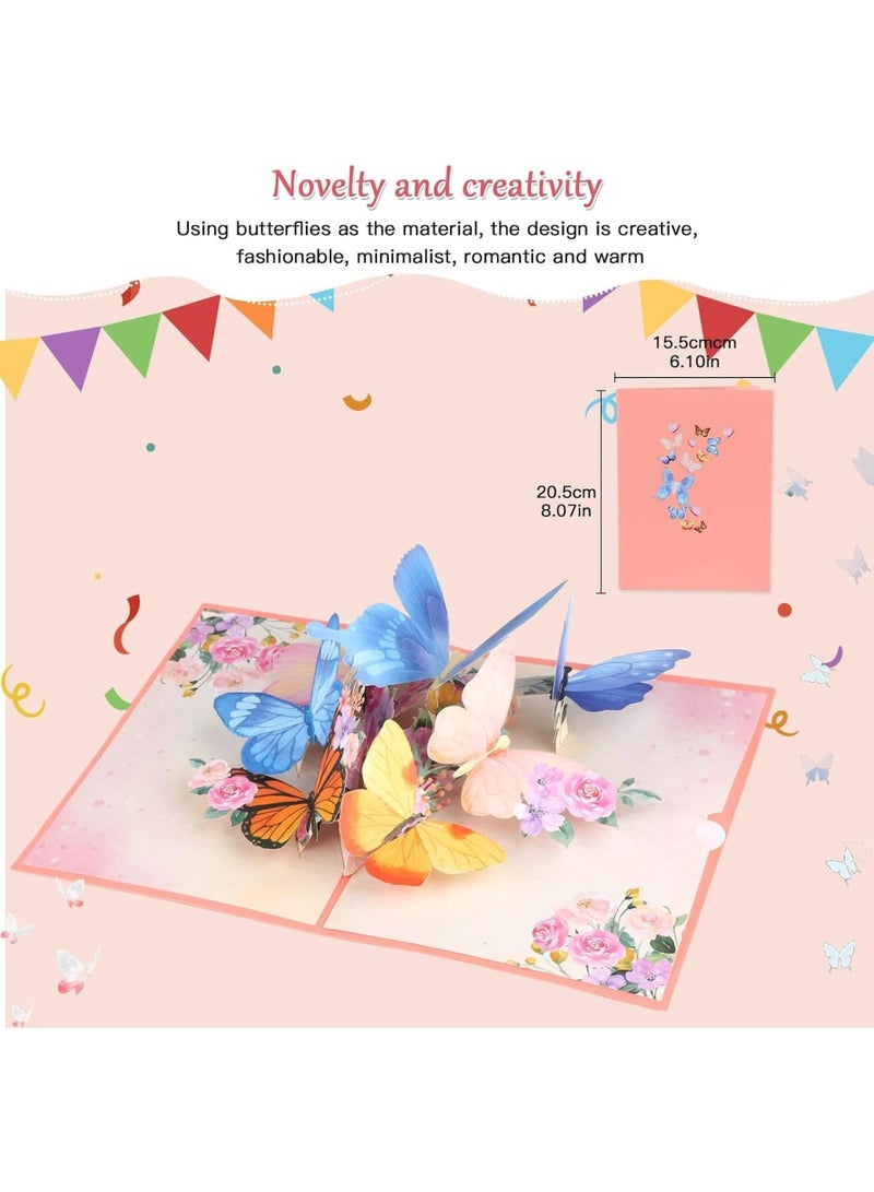 Zikra Pop Up Card - Butterfly and Flower 3D Greeting Card with Envelope for Any Occasion - Handmade Foldable Celebration Card for Birthday, Mother's Day, Anniversary, Valentine's Day - Image 5