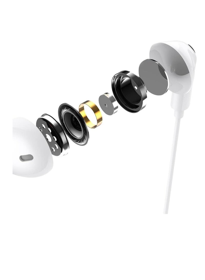 ELTRAZONE "In-Ear Earphones with Type-C Connector – Compatible with All Type-C Phones, Melody T+, EA130, 1.2M, White" - Image 2