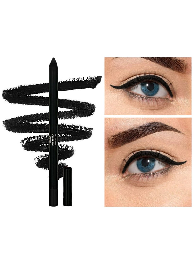 NONIZ BEAUTY NONIZ Solid Eyeliner Pencil - Long Lasting Waterproof Highly Pigmented Eye Liners - Matte Finish Eye Pencil - Unique Eye liner Creamy Texture (Black 01) - Image 2