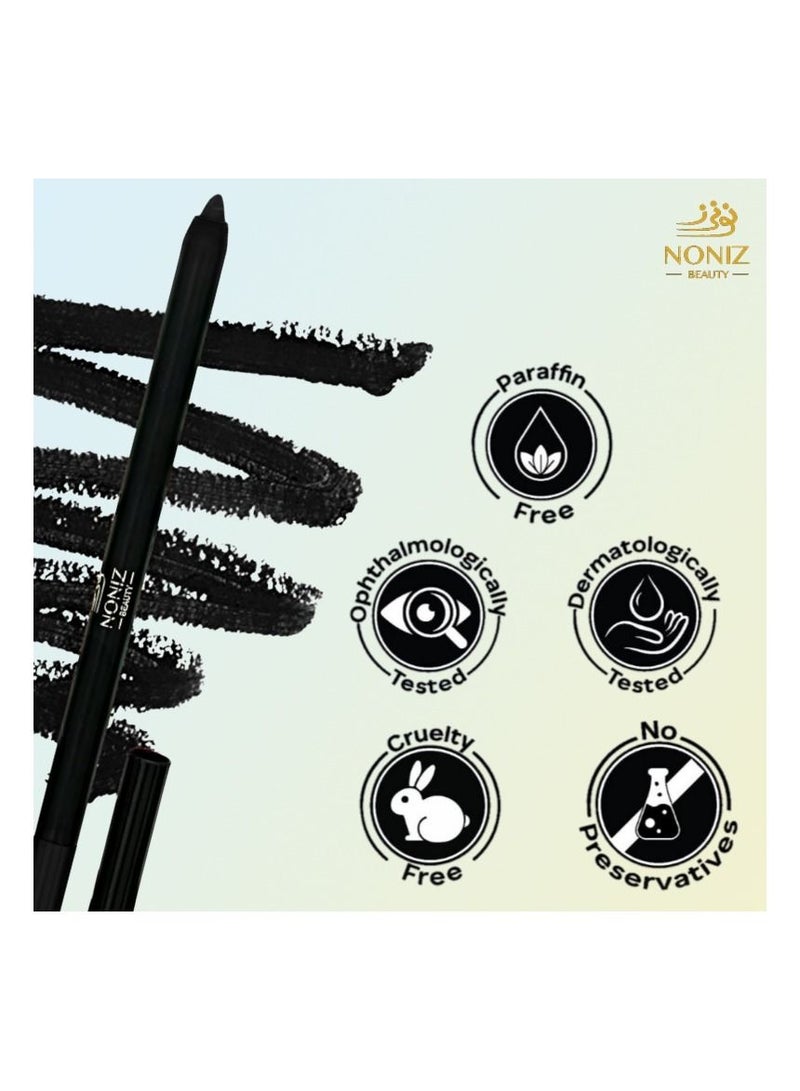 NONIZ BEAUTY NONIZ Solid Eyeliner Pencil - Long Lasting Waterproof Highly Pigmented Eye Liners - Matte Finish Eye Pencil - Unique Eye liner Creamy Texture (Black 01) - Image 3