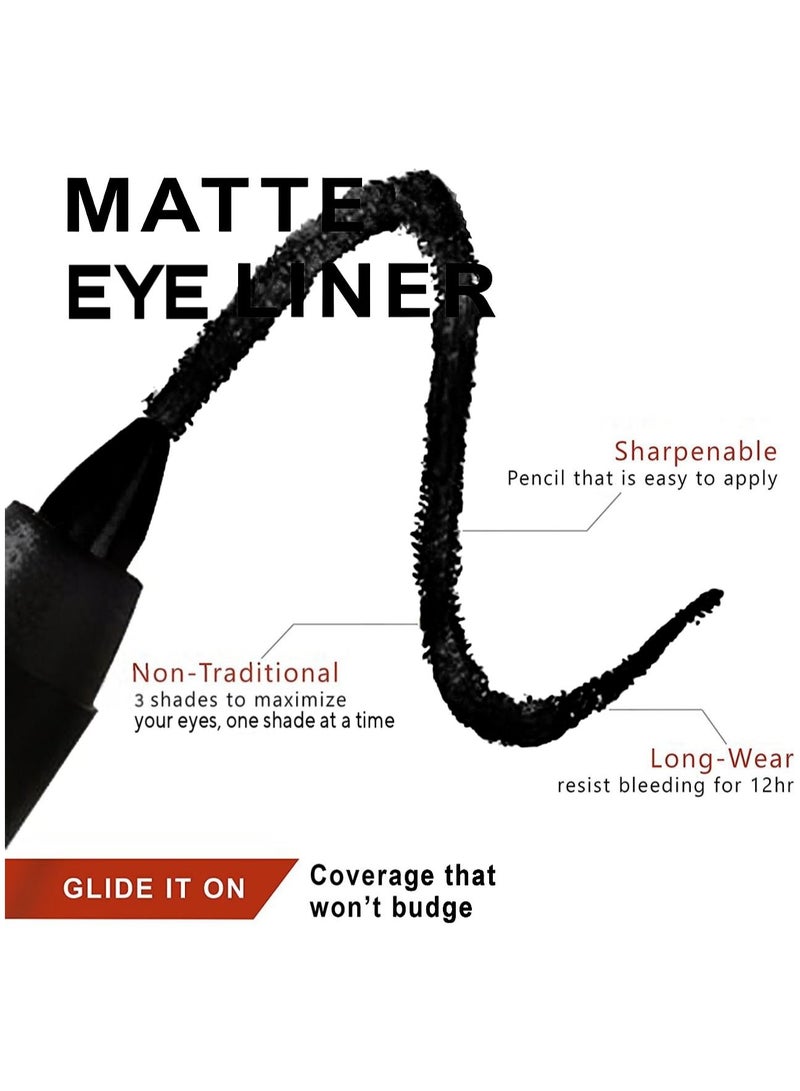 NONIZ BEAUTY NONIZ Solid Eyeliner Pencil - Long Lasting Waterproof Highly Pigmented Eye Liners - Matte Finish Eye Pencil - Unique Eye liner Creamy Texture (Black 01) - Image 4