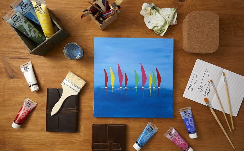 Pebeo Studio Acrylics - Quinacridone Scarlet - High Viscosity Acrylic Paint - 100ml Tube - Image 5