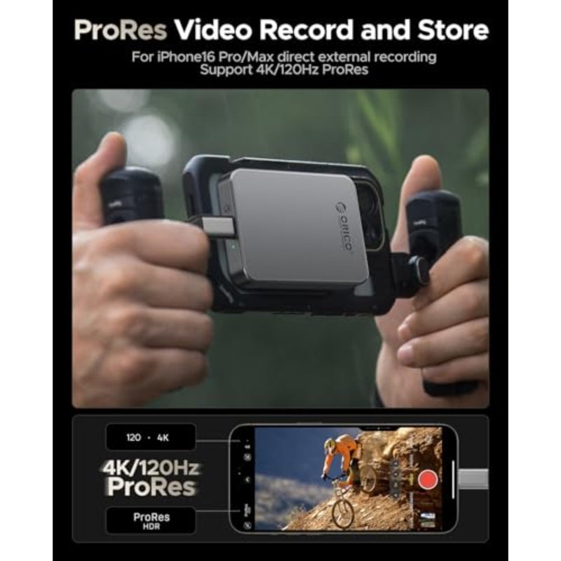 SSD مغناطيسي محمول لتسجيل وتخزين ProRes HDR بدقة 4K بمعدل 120 إطارًا في الثانية، هيكل من سبائك الألومنيوم، رمادي فلكي، USB3.2 Gen1 فائق السرعة يصل إلى 460 ميجابايت/ثانية مع كابل USB-C USB-A مزدوج - Image 5