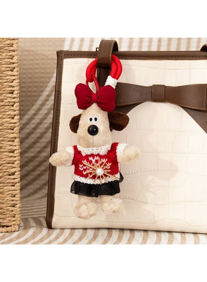 Leader Dog Doll Clothes Doll Plush Toy Keychain Car Interior Bag Pendant Cute Dog Gift-Specifications:Pink Sweater Small Pendant Master Dog-Color:15CM  - Image 3