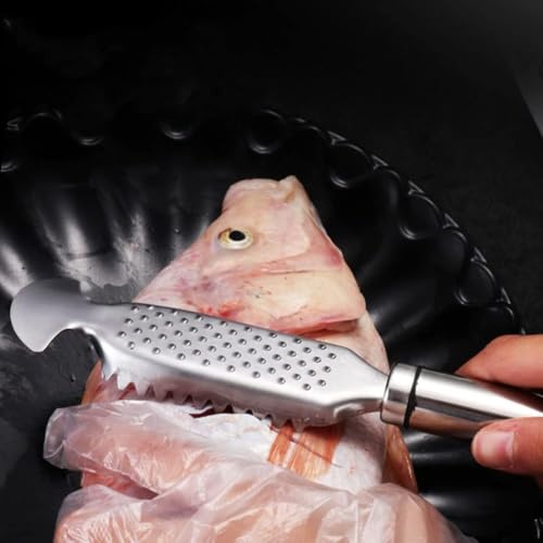 OLRADA Fish Scaler Brush Fish Scaler Remover with Stainless Steel Sawtooth Fish Descaler Tool for Family Kitchen Seafood 2Pcs - Image 5