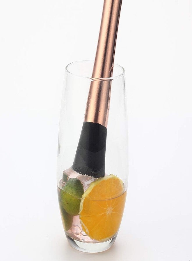 YFS Professional Stainless Steel Cocktail Muddler, Durable Easy to Clean Bar Tool, Black - Image 2