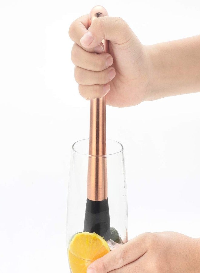 YFS Professional Stainless Steel Cocktail Muddler, Durable Easy to Clean Bar Tool, Black - Image 3