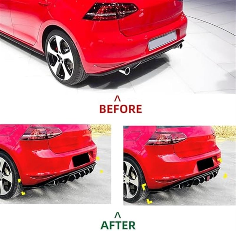 QASULER Rear Bumper Spoiler for VW Golf 7 - Image 4