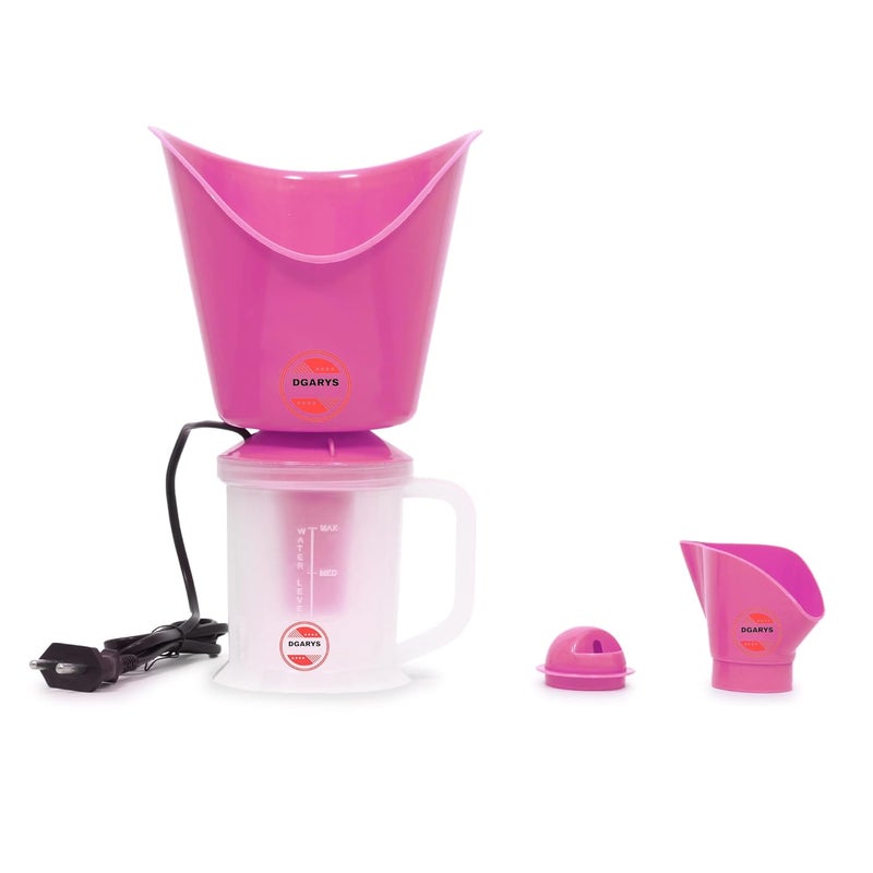 DGARYS 3 in One Steam Vaporizer machine for Cold and Cough with Nozzle Inhaler, Facial Sauna and Facial Steamer for Face and Nose, Face, Spa, Nose, and Cough Steamer (PINK) - Image 1