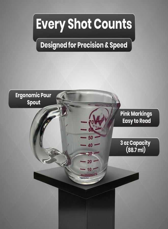 راتلوير إبريق قهوة إسبريسو من راتلوير سعة 3 أونصات بمقبض - كوب قياس أصلي للباريستا بفتحتين مع تدريجات مل وأونصة - إسبريسو سريع ومتين لصب جرعات الإسبريسو والقهوة - Image 5